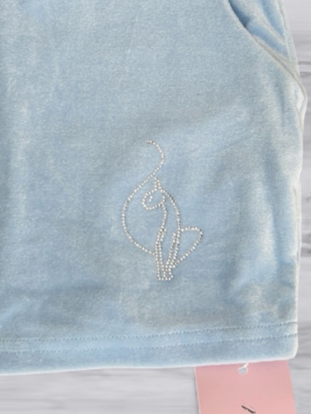 ππ Baby Phat Y2K Sky Blue Velour Skirt Small NWT - Picture 5 of 12